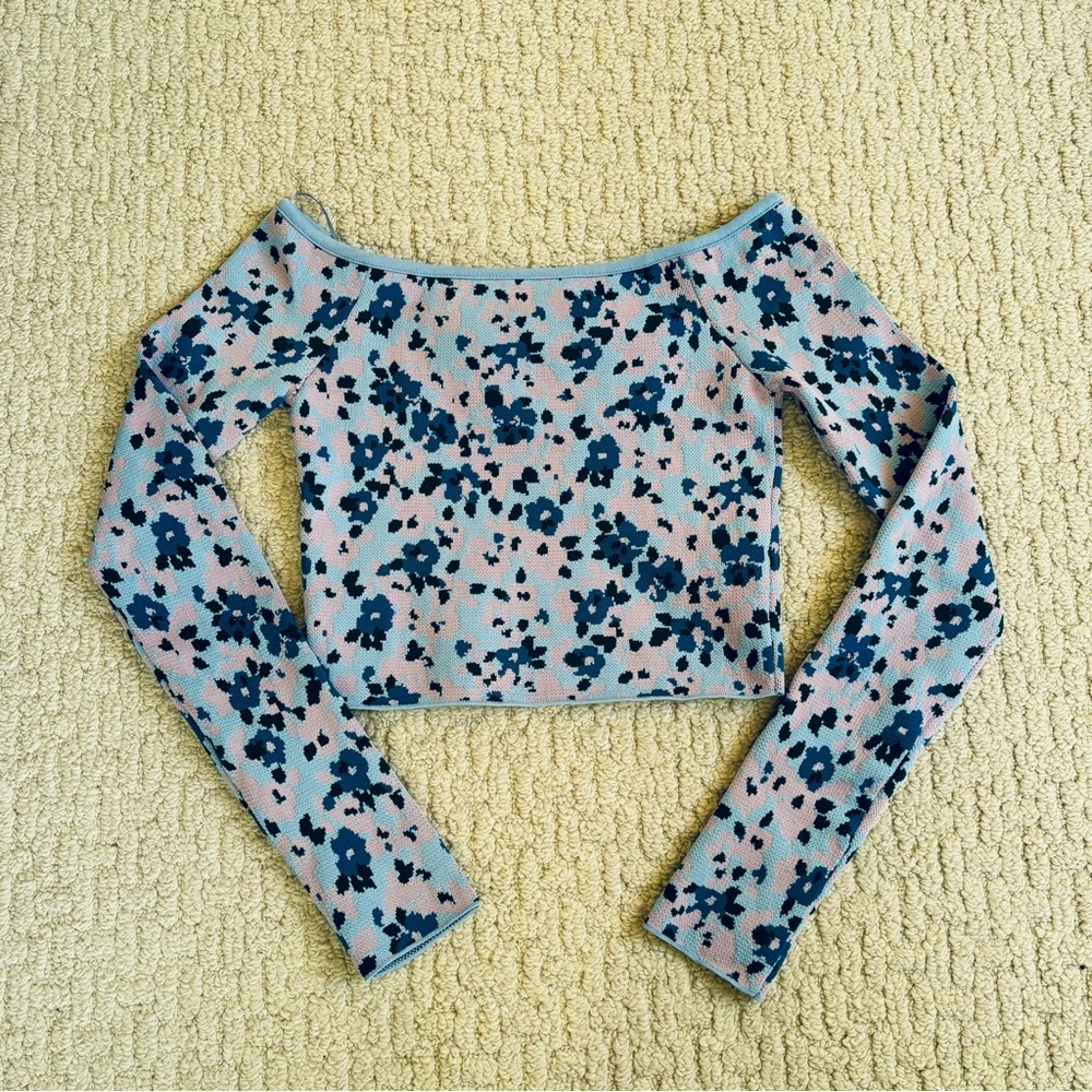 Zara Long Sleeve Off-the-Shoulder Top